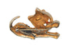 Vintage Tiger Cat Black Striped Figural Costume Brooch
