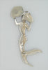Cassini Cyvra Mother of Pearl Rhodium Mermaid Vintage Figural Costume Pin Brooch