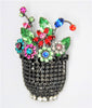 Bauer Floral Bouquet Basket Urn Vintage Figural Pin Brooch - NIB
