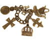 Royal Crown Cross Helmet Fleur de Lis Charms Vintage Figural Bracelet