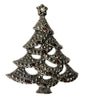 Avon Christmas Tree Marcasite & Dark Ruby Rhinestones Vintage Figural Brooch