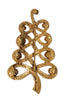 Art Deco Antique-Gold Tone Christmas Swirls Tree Vintage Figural Pin Brooch