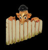 Carnegie People Watcher Derby Hat Man Fence Vintage Figural Pin Brooch