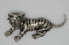 Carnegie Green-Eyed Striped Tiger Cat Vintage Figural Pin Brooch