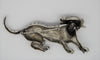 Carnegie Green-Eyed Striped Tiger Cat Vintage Figural Pin Brooch