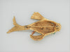 Bright Enamel & Rhinestone Finned Gold Fish Vintage Costume Figural Pin Brooch