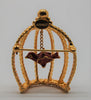 Jeanne Bird Cage Dangling Red Canary Vintage Figural Pin Brooch
