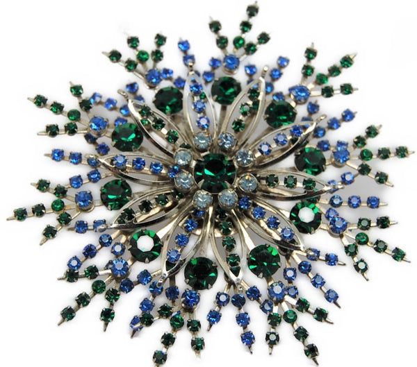 Beau Massive Christmas Holiday Snowflake Starburst Vintage Figural Pin Brooch