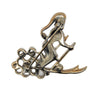 Mazer Skier Trailing Bobble Hat Vintage Figural Pin Brooch