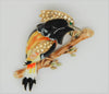 Corocraft Woodpecker Enamel Trembler Vintage Costume Figural Pin Brooch