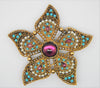 ART Starburst Pearl Turquoise Vintage Costume Figural Pin Brooch