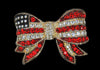 KJL Patriotic Flag Stars & Stripes Bow Vintage Figural Pin Brooch