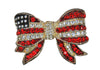 KJL Patriotic Flag Stars & Stripes Bow Vintage Figural Pin Brooch