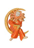 Berebi Clown on the Moon Vintage Figural Costume Pin Brooch