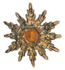 Mid-Century Starburst Aqua Glass Center Vintage Figural Pin Brooch