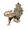 British Reja Crown Royal Lion Vermeil Patriotic Vintage Costume Figural Brooch