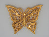 Monet Butterfly Gold Tone Rhinestones Vintage Figural Pin Brooch