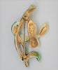 CFW Floral Snowdrop Orchid Flower Enamel Vintage Figural Pin Brooch