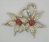 Boucher Ruby Starburst Floral Blossom Vintage Figural Pin Brooch
