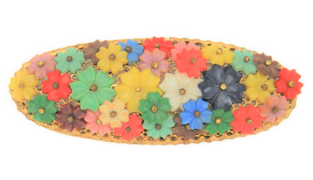 Haskell Wired Floral Pastel Blossoms Vintage Figural Pin Brooch