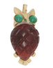 Coro Craft Carved Faux Amber Jelly Belly Owl Vintage Figural Pin Brooch Pendant