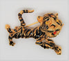 D'Orlan Happy Striped Tiger Cat Vintage Figural Pin Brooch