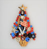 Patriotic American Flag Victory Christmas Tree Figural Pin Brooch