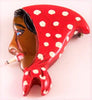 Bakelite Smoking Aunt Betty Resin Vintage Figural Pin Brooch