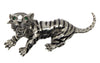 Carnegie Green-Eyed Striped Tiger Cat Vintage Figural Pin Brooch
