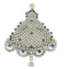 Carnegie Rhinestone Garland Holiday Christmas Tree Figural Pin Brooch