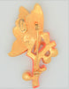 Carnegie Butterfly Coral & Pearls Vintage Costume Figural Pin Brooch