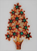 Christmas Poinsettia Enamel & Emerald Tree Figural Pin Brooch 1960s
