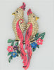 Coro Parrots Calopsitta Cockatoo Birds Duette Vintage Costume Pin Brooch