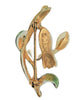 CFW Floral Snowdrop Orchid Flower Enamel Vintage Figural Pin Brooch