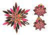 Judy Lee Sparkling Starburst Purples Vintage Figural Brooch & Matching Earrings