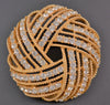 Trifari Rhinestone Love Knot Ribbon Gold Tone Pin Brooch