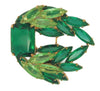 Kramer Luscious Greens Navette Stones Vintage Costume Pin Brooch
