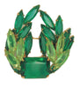 Kramer Luscious Greens Navette Stones Vintage Costume Pin Brooch