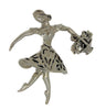 Lampl Sterling Flower Girl Dangling Basket Vintage Figural Pin Brooch