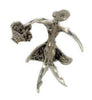 Lampl Sterling Flower Girl Dangling Basket Vintage Figural Pin Brooch