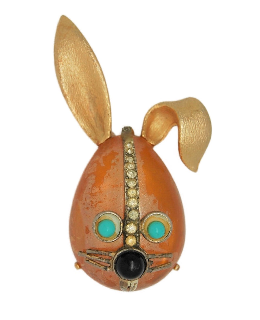 Lisner Circus Lucite Bunny Vintage Costume Figural Pin Brooch