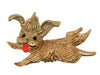 Monet Happy Puppy Dog Vintage Figural Pin Brooch