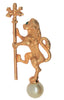Napier Royal Standing Pearl Griffin Vintage Figural Pin Brooch