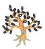 Reja Tree of Life Sapphire Blues Vintage Costume Figural Pin Brooch