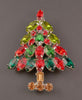 Napier Multi Rhinestone Christmas Tree Pin - Mink Road Vintage Jewelry