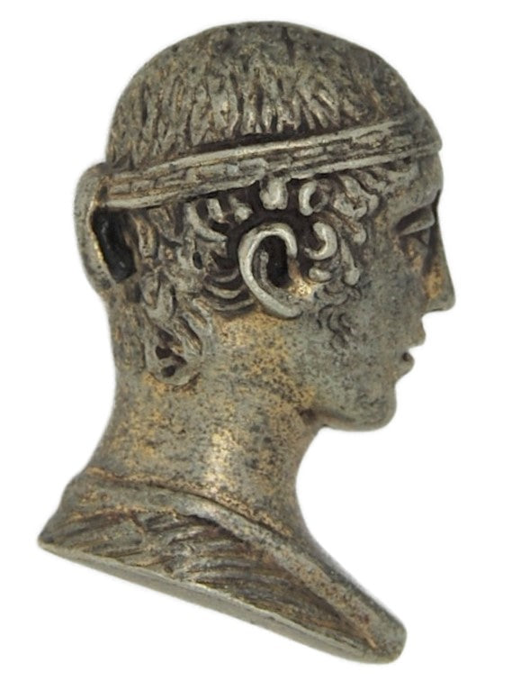 Silson Greecian Roman Profile Fur Clip Vintage Costume Figural Pin Brooch
