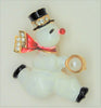 Weiss Snowman Enamel Pearl Holiday Figural Vintage Brooch