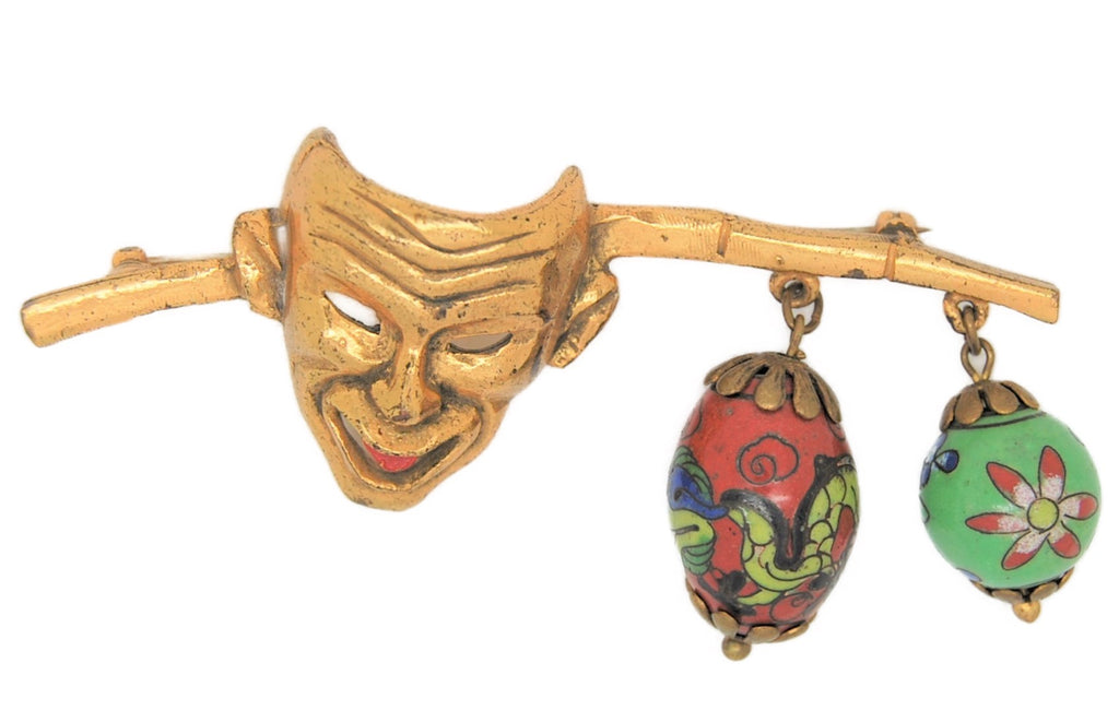 Rice Weiner Louis C Mark Mask Vintage Costume Figural Pin Brooch