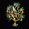 Trifari Partridge in a Pear Tree Brooch - Mink Road Vintage Jewelry