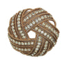 Trifari Rhinestone Love Knot Ribbon Gold Tone Pin Brooch